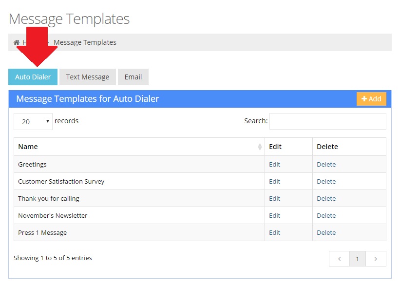 Auto Dialer Message